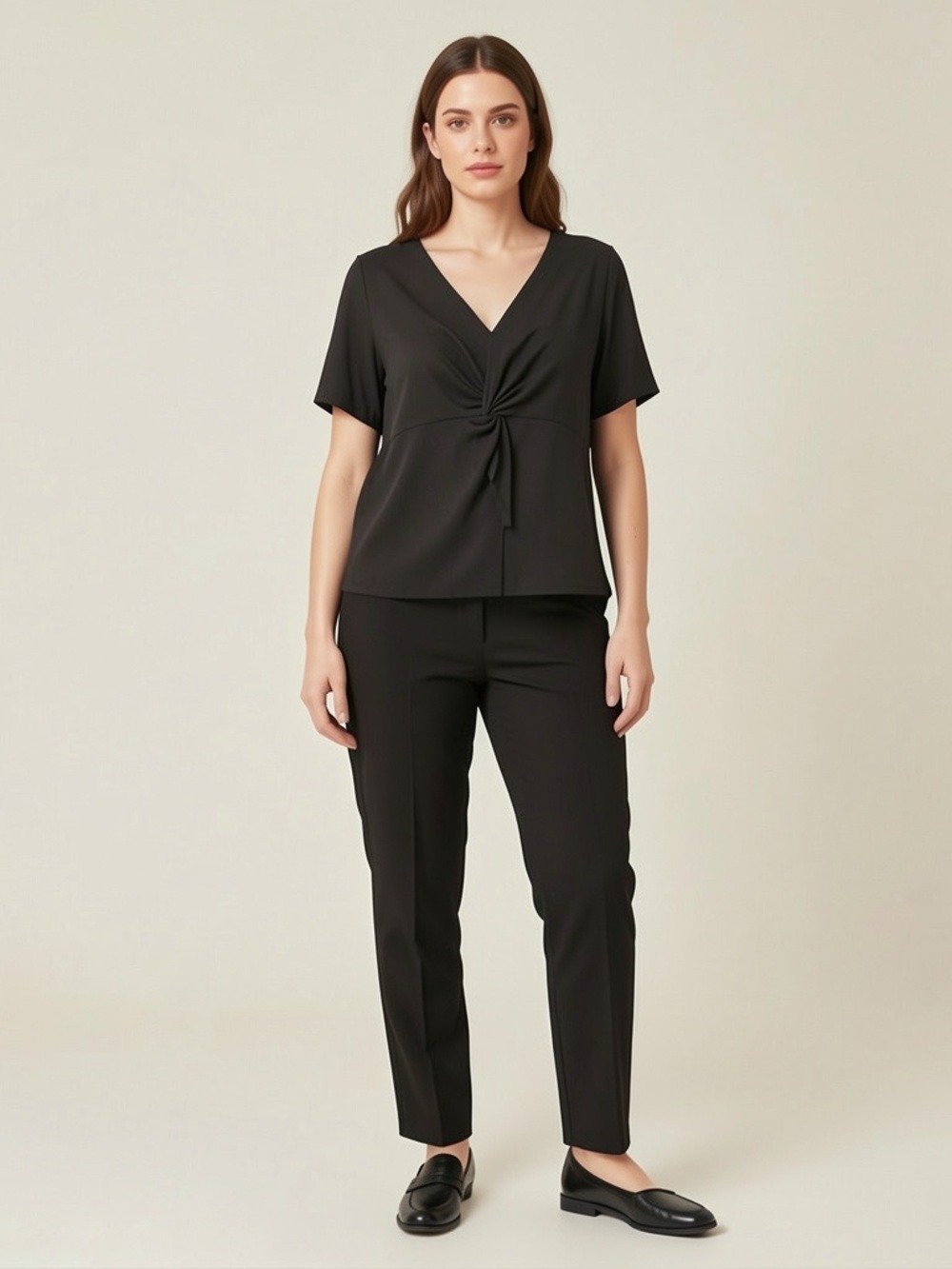 torrid Black Short-Sleeve Twist-Front Top size 3X